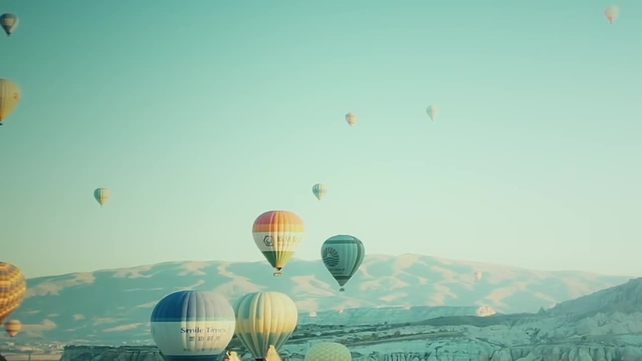 Outdoor aerial photography, the beauty of hot air balloon ascension in the American countryside