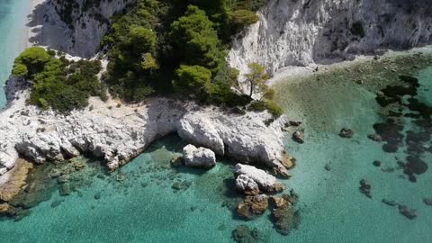 Very beautiful view of the sea beach in Greece