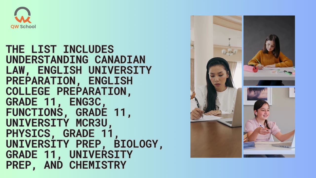 Grade 11 High School Courses Online