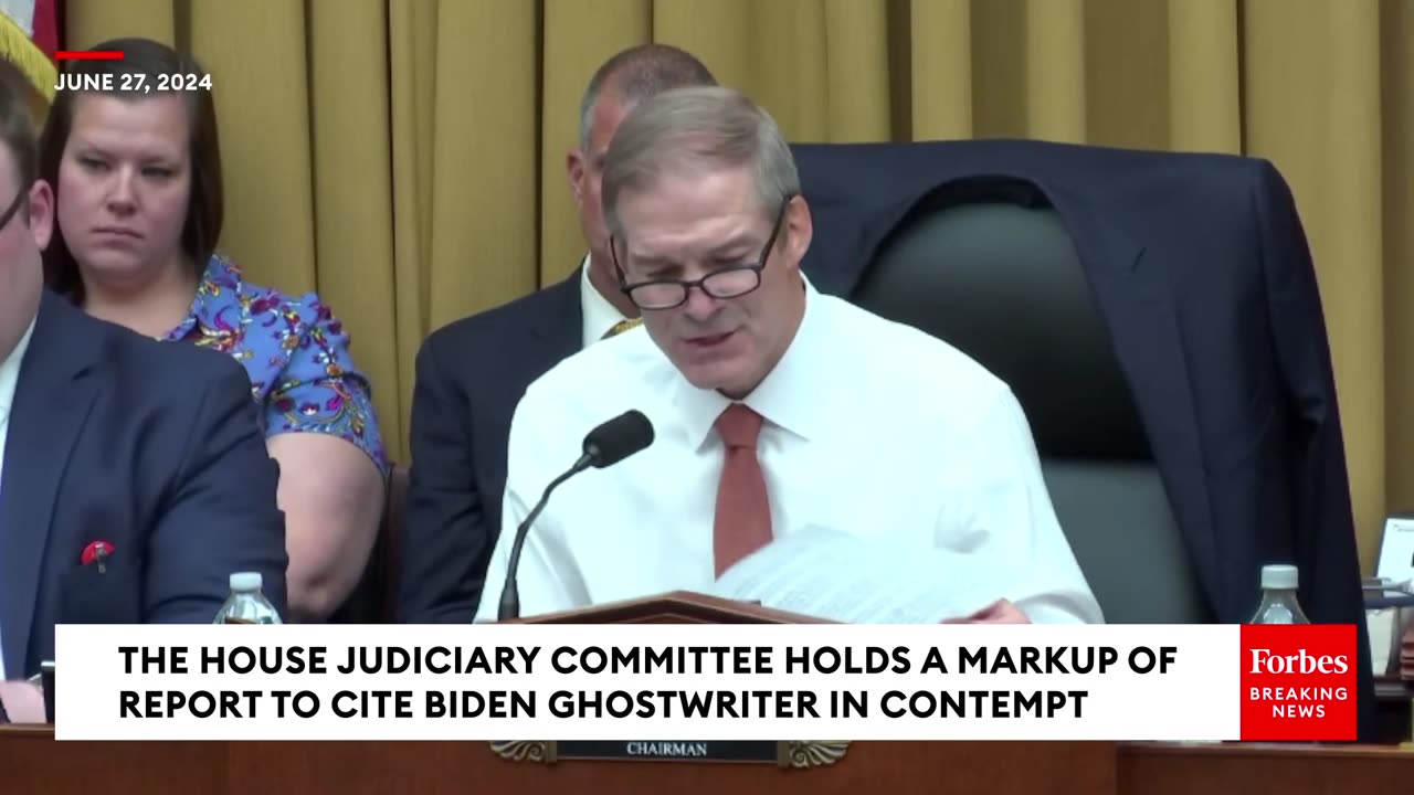 BREAKING NEWS- Jim Jordan Makes The Case To Hold Biden's Ghostwriter In Contempt