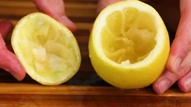 31_Lemon Sorbet in a Lemon #sorbet #lemon #fruit