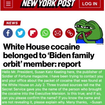 NewsFlash - The Cocaine Belonged to Someone in The Biden Family Orbit 😂😂