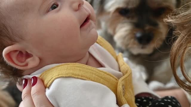 Cute baby playing