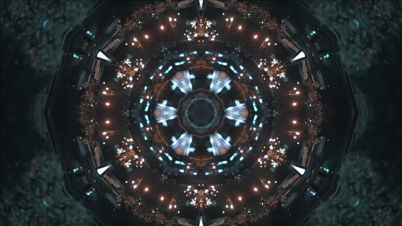 Unfocused kaleidoscope shot of lights textures