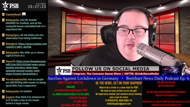 2022-02-01 15:00 EST - The Common Sense Show: with Derek