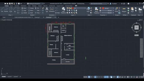 AUTOCAD Basic 2D Plan, Simple Floor Plan: Part 1