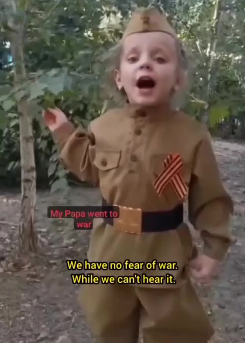 The cuttest thing you'll see this week, a little girl who's dad volunteered to defend the Motherland