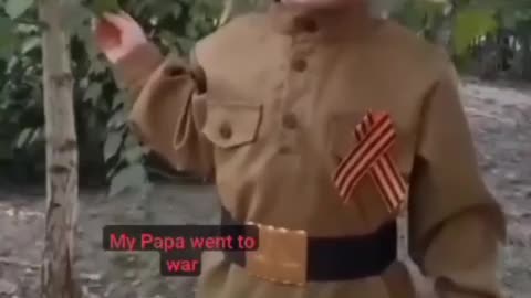 The cuttest thing you'll see this week, a little girl who's dad volunteered to defend the Motherland