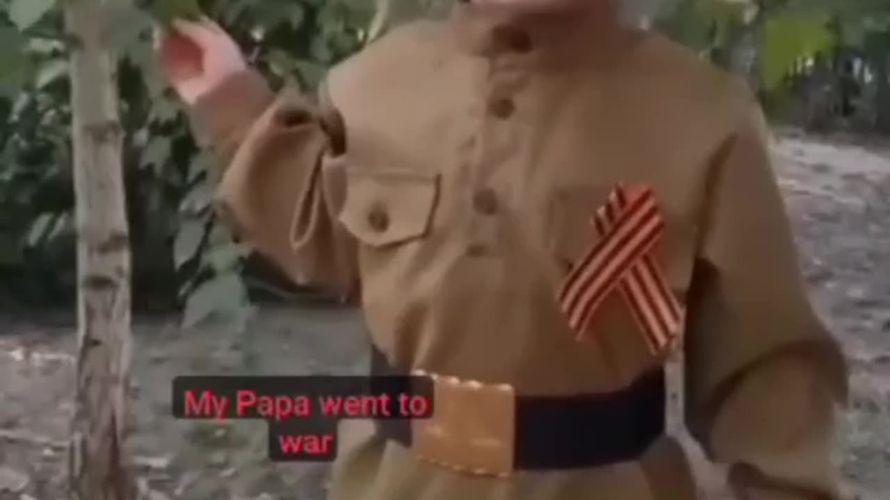 The cuttest thing you'll see this week, a little girl who's dad volunteered to defend the Motherland