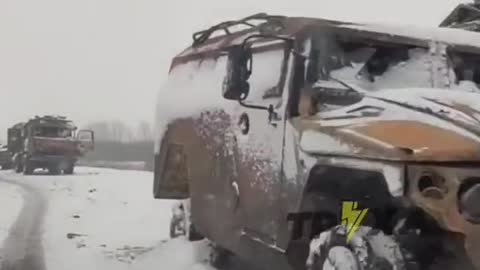 Ukraine - Destroyed Russian Column Near Kharkiv