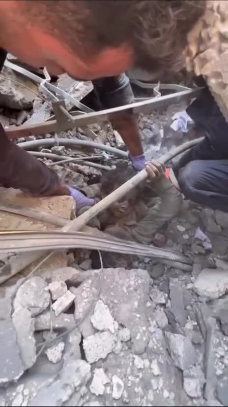 A week ago, civil defense forces rescued two Palestinian children