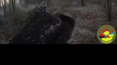 Ukrainian Soldier Moving Through Trenches