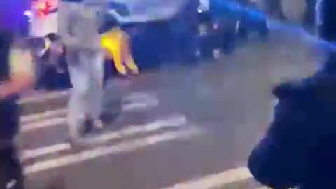 Police Run over Protesters who attack car