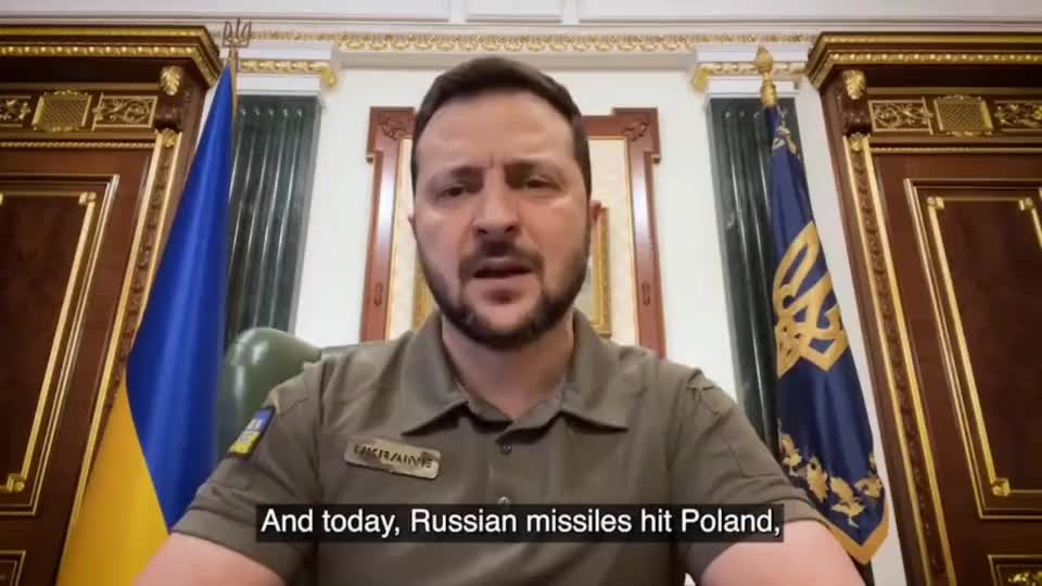 Zelensky: Missile That Hit Poland is From Russia (it's actually from Ukraine)