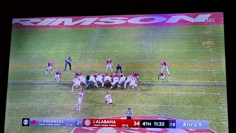 Alabama 34 Arkansas 28