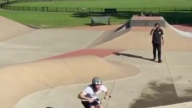 Guy Falls Hard on his Back While Attempting Multiple Flips on his Scooter