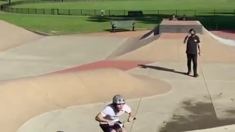 Guy Falls Hard on his Back While Attempting Multiple Flips on his Scooter