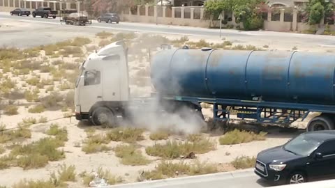 Sand stuck truck pulled out
