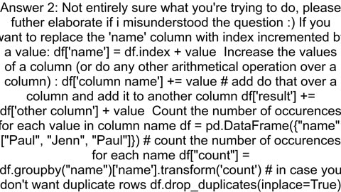 replace pandas column value with increments of numbers