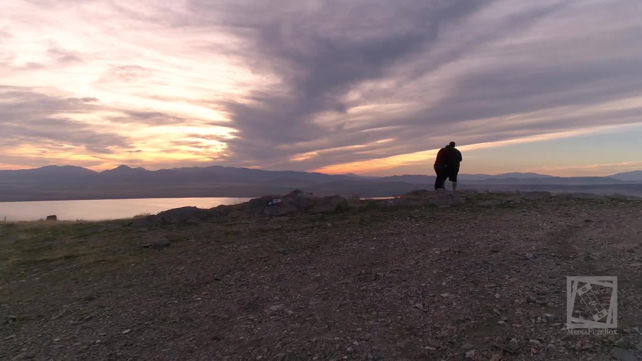 mountain top at sunset