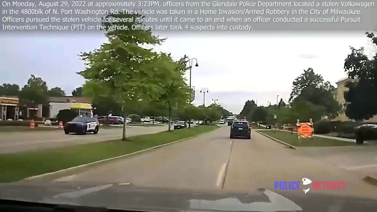 Wild Police Pursuit Of Stolen Car Ends in Pit Maneuver And Crash in Milwaukee, Wisconsin