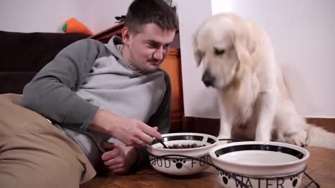 Am I Eating Dog Food - My Dog Reacts to How I Eat His Food!