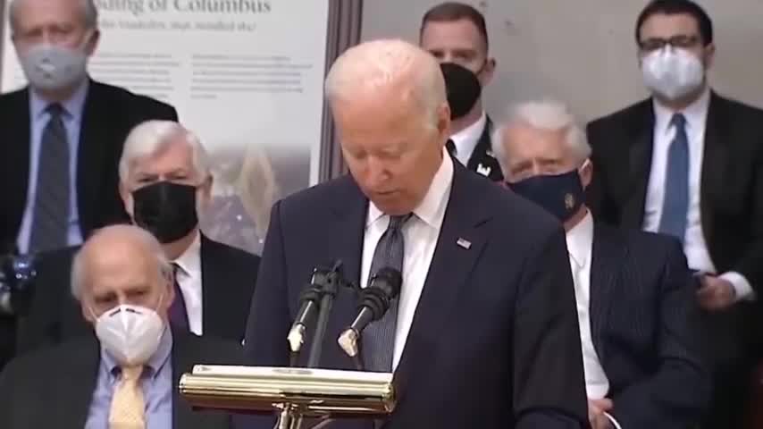 Biden Reads "End Of Message" Out Loud From His Notes At Bob Dole Funeral