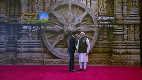 G20 Summit Delhi- Prime Minister of the UK, Rishi Sunak arrives at the Bharat Mandapam