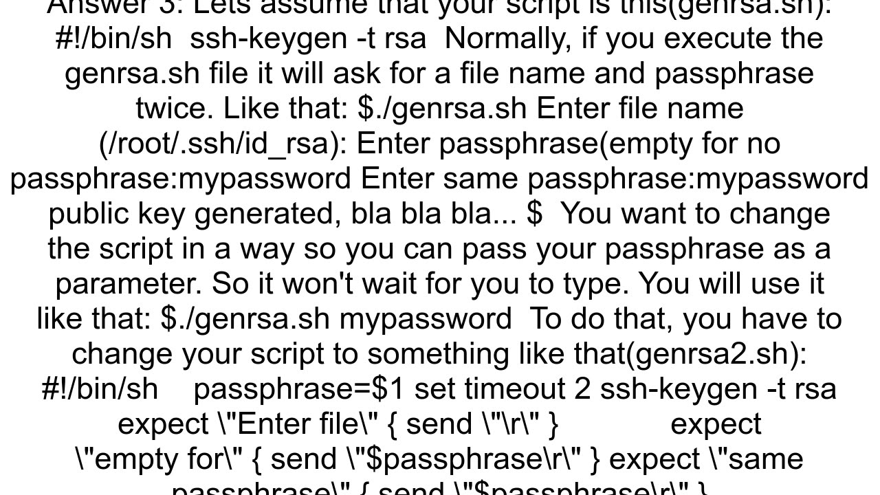 Bash script without interacting