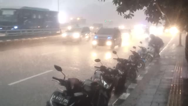 Rainstorm Hits Jakarta