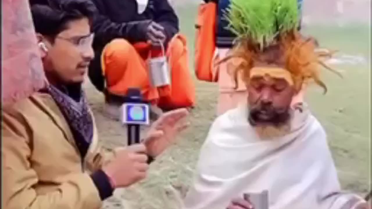 Indian dude grows rice on his head...