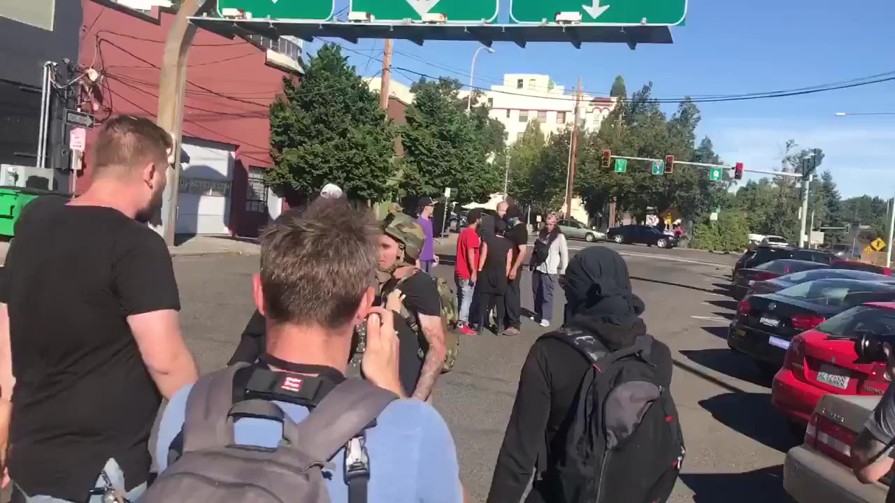 sep 10 2017 Vancouver WA 1.3 Antifa hit man with punches, kicked him, push and pull him around