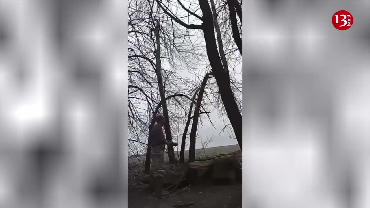 Hand grenade thrown by a drunk Russian soldier falls on his post and explodes