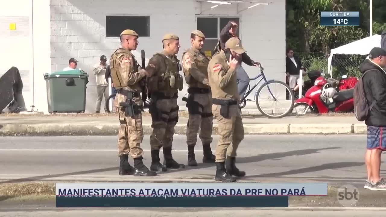 Manifestantes bolsonaristas atacam viaturas no Pará | SBT Brasil (07/11/22)