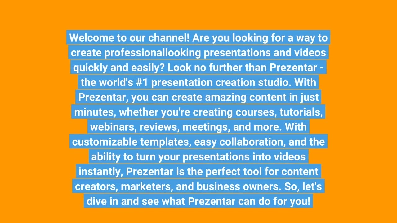 Prezentar World's #1 Presentation Creation Studio