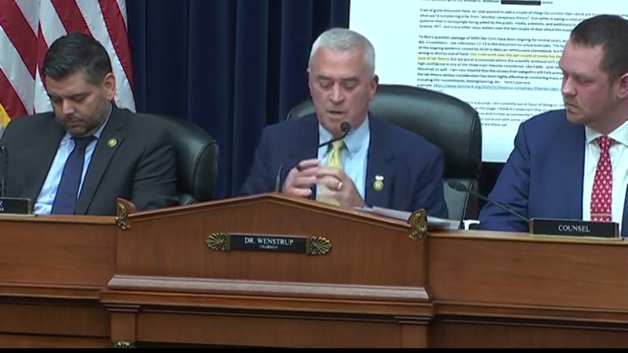 Wenstrup Closes Select Subcommittee on the COVID-19 Pandemic Hearing on "Proximal Origins"