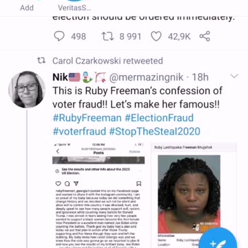 Ruby Freeman - Screengrab of confession to Voter Fraud Crime