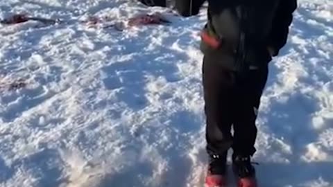 Boy Catches Fish as Big as Himself