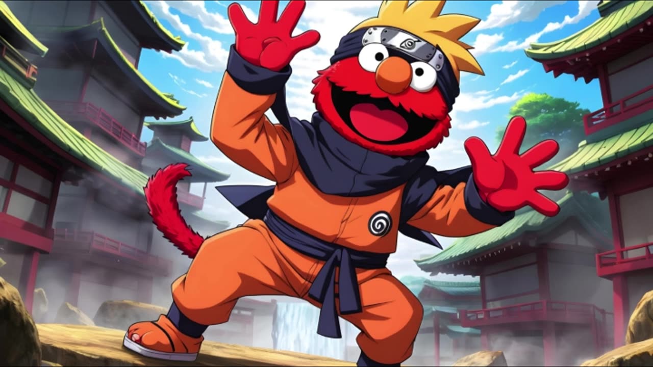 [Elmo sings/AI Cover] Naruto: Shippuden Opening 17 | Yamazaru - Kaze (風)