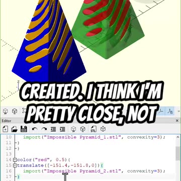 OpenScad: Examining twisted pyramid 4 of 3 ?