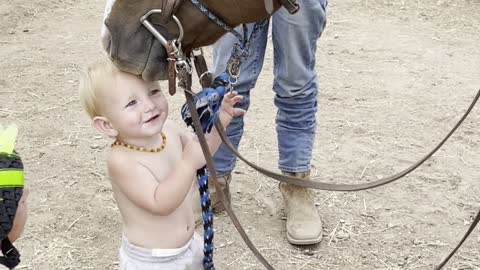 15-Month-Old Loving on His Horse Blake