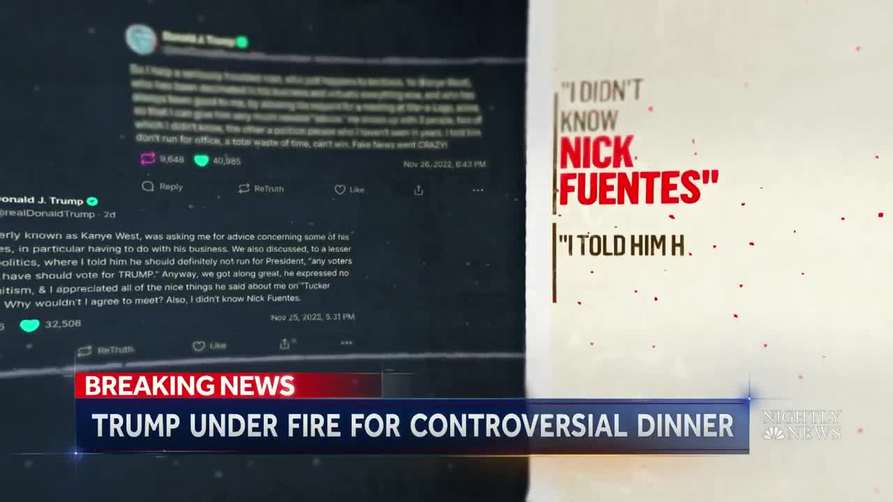 Trump Facing Backlash After Dinner With Ye And White Nationalist Nick Fuentes