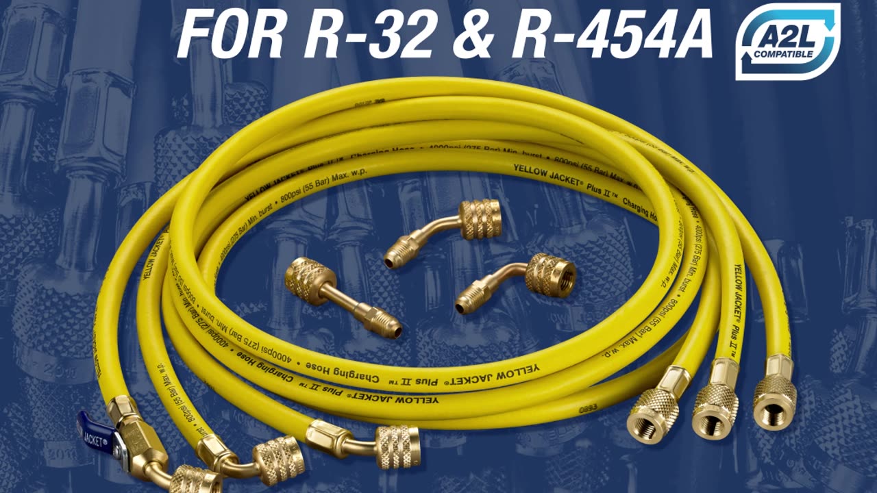 Safely Charge A2L Refrigerant Systems with YELLOW JACKET® Tank Adapters & Charging Hoses