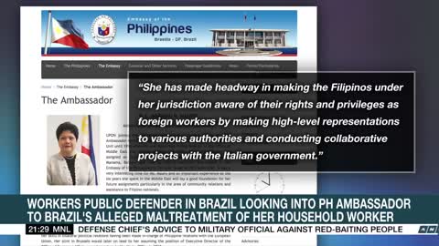 PH envoy to Brazil recalled after caught on video maltreating Filipino helper | ANC