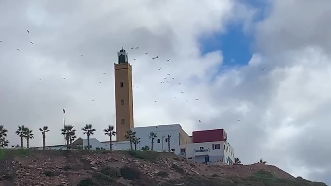 A mosque near the sea in the Moroccan city of Ifni