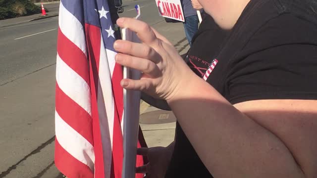 Flag Wave 2/5/2022 on the boardwalk of Coos Bay, Or Part 2