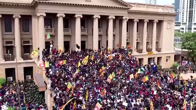 Sri Lanka protest site becomes winter wonderland