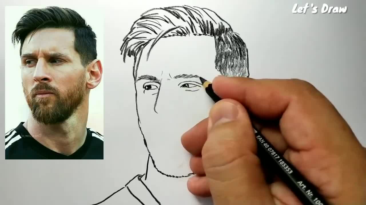 ASMR drawing Lionel Messi - how to draw