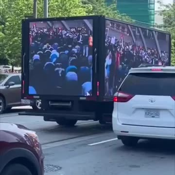 An advertising truck in Canada. “Is this Yemen? Is this Syria? Is this Iraq? This is