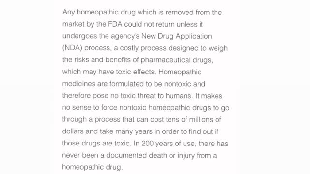 Health - FDA - Wants To Remove Homeopathic Remedy's